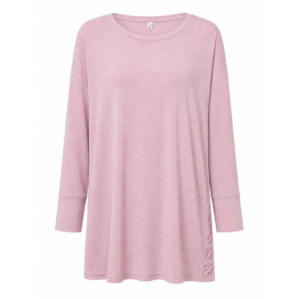 Ideology NWT Plus Size Life On The Go Pink Lace Up Side Sweater 3X